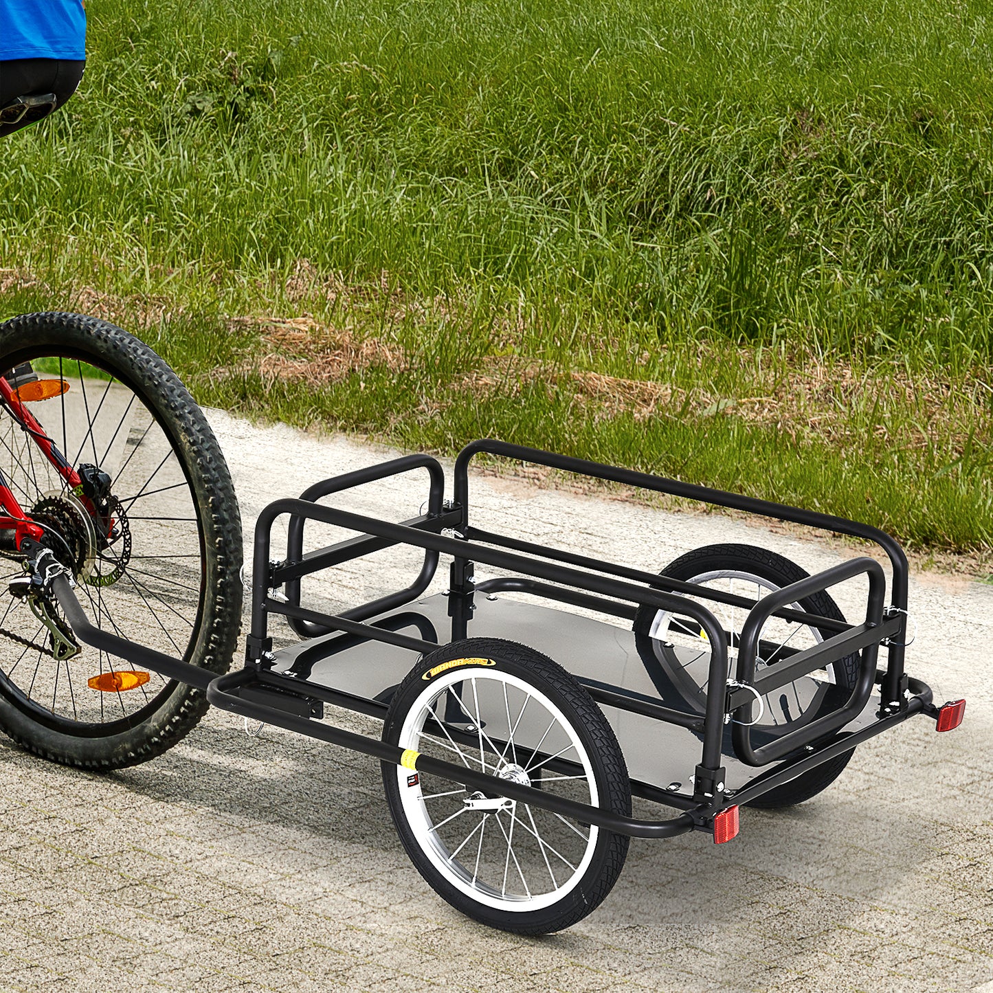 Aosom Folding Bicycle Cargo Trailer, Utility Bike Cart, Travel Luggage Carrier, Garden Patio Tool New | Aosom Canada