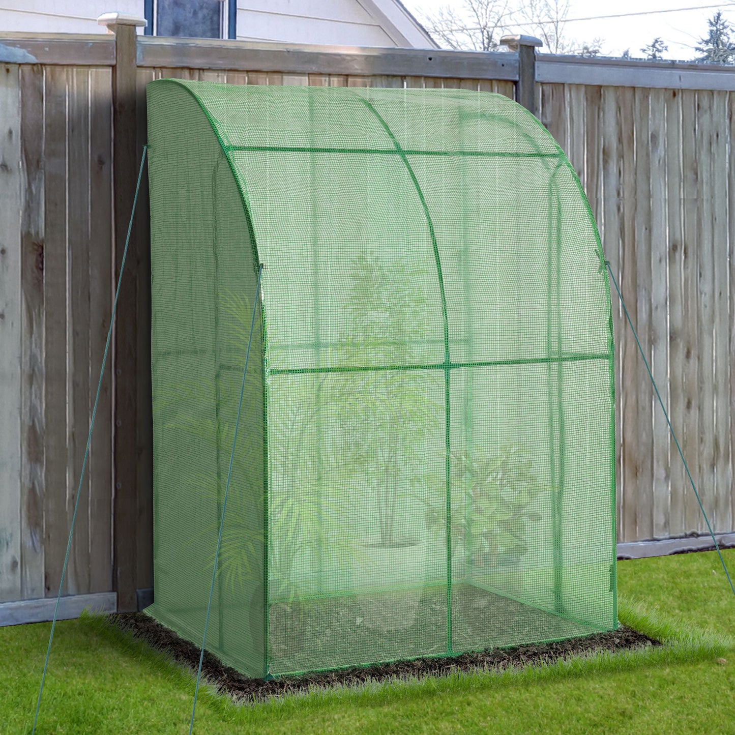 Outsunny 5' x 4' x 7' Outdoor Walk-In Tunnel Gardening Greenhouse with Roll-Up Door, UV-Resistant Cover & Compact Design | Aosom Canada