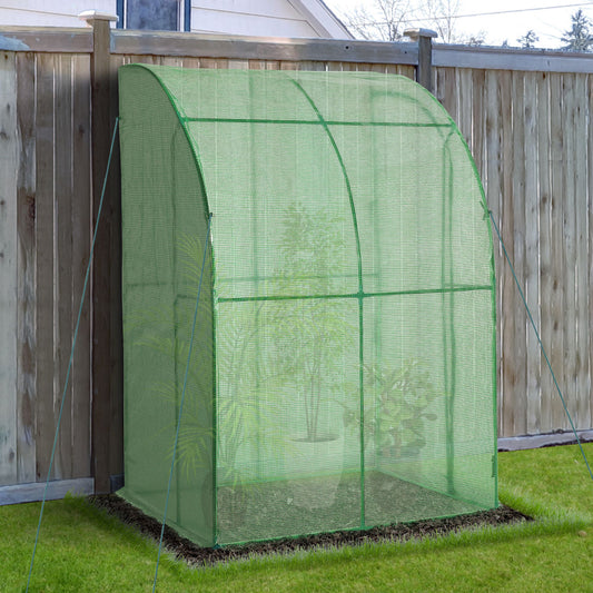 Outsunny 5' x 4' x 7' Outdoor Walk-In Tunnel Gardening Greenhouse with Roll-Up Door, UV-Resistant Cover & Compact Design | Aosom Canada