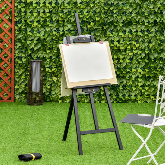 HOMCOM 55" Beech Wood Adjustable Folding Art Easel Stand that Tilts up to 90° Degrees with Sturdy Material, Black | Aosom Canada
