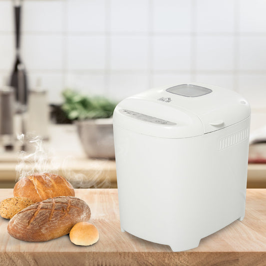 HOMCOM 2 Pound Non-Stick Bread Maker Machine With 11 Menu Settings 2 Loaf Sizes 3 Crust Colors 13h Delay Timer 1h Warming Function 550W | Aosom Canada
