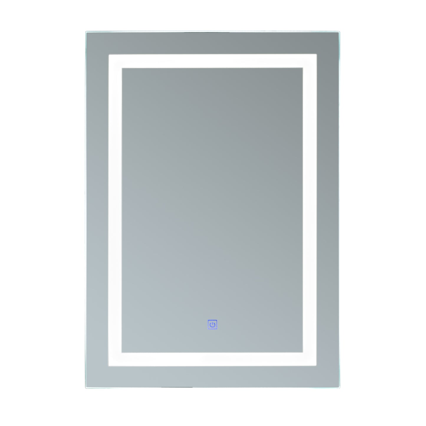 HOMCOM Vertical 32” LED Illuminated Bathroom Wall Mirror - Outline LEDs | Aosom Canada