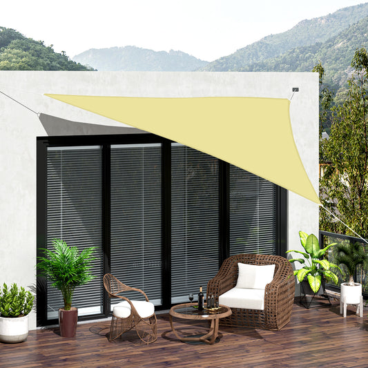 Outsunny Triangle 13x13x13ft Sun Sail Shade Garden UV Block Sunshade Outdoor Canopy Patio Lawn Shelter Sand | Aosom Canada