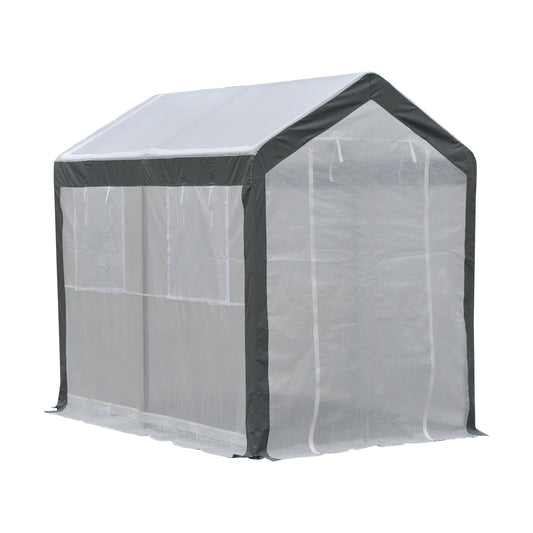 Outsunny 6’x8’x7.4’ Heavy-duty Walk-in Greenhouse Outdoor Vegetable Plants Growing Warm House White | Aosom Canada