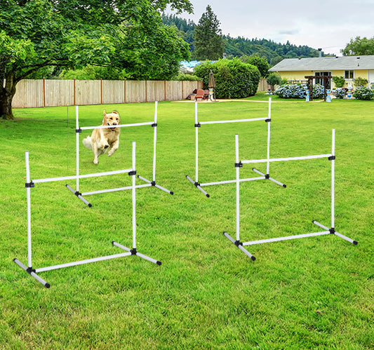 PawHut dog agility Set of 4 Dog Training course Gear Adjustable Jump Bar Pet Exercise Kit Carrying Bag | Aosom Canada