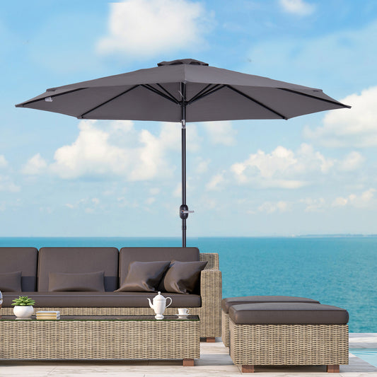 Outsunny 10’x 8’Outdoor Patio Umbrella Garden Parasol Sunshade Canopy Grey | Aosom Canada