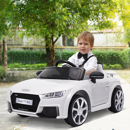 Aosom 6V Audi Kids Ride-On Car With Remote Control For 3 - 8 Years Old Child Toddlers 1 Seater Openable Door Adjustable Speed White | Aosom Canada